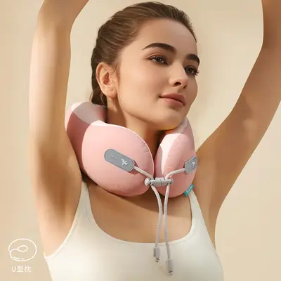 Soğutma U-şekli boyun yastığı, memory foam, katlanabilir seyahat - 5
