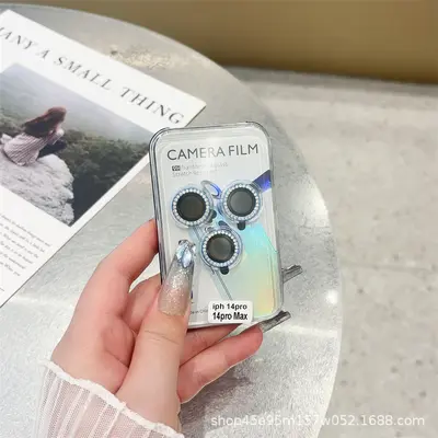Apple 15 Pro Max lens filmi 16/15 Plus nokta elmas kartal gözü 16 Pro cam kamera koruma halkası için uygun - 9