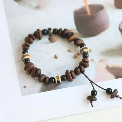 Coffee Bean Jingdezhen Beaded Unisex Bracelet