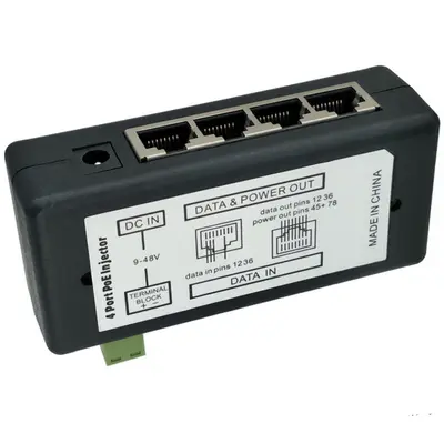Dört portlu merkezi POE güç kaynağı modülü 9-48V köprü izleme güneş pili güç kaynağı DC POE güç kaynağı kutusu