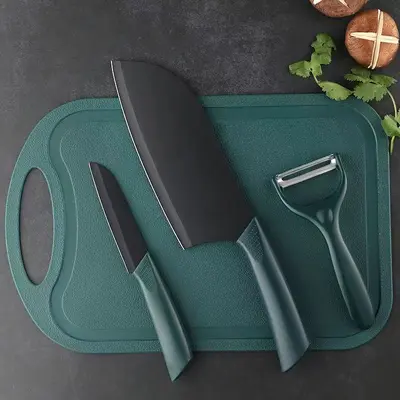 Mutfak bıçağı, kesme tahtası, paslanmaz çelik mutfak eşyaları, kalınlaştırılmış set, ev bıçağı, keskin dilimleme bıçağı, kesme tahtası, yurt mutfağı - 9