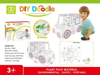 Erasable Double-Sided DIY Cardboard Play House, 3D Puzzle - 9