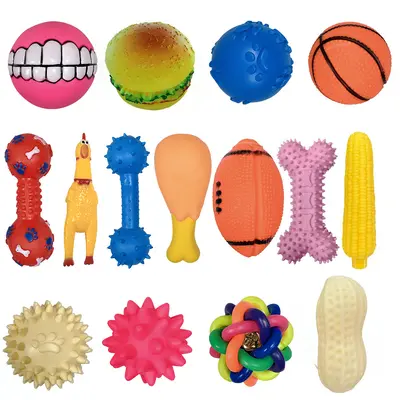 Dog Squeaky Toy, Chew-Resistant Rubber Toy, Teething Training