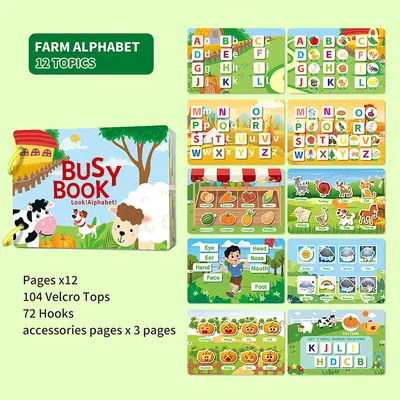 Children's Busy Book with Tear-Out Cartoon Pages, Educational Early Learning Toy - 8