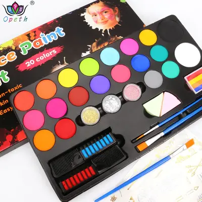 20-Color Body and Face Paint Set, Halloween Oil-Based Paint
