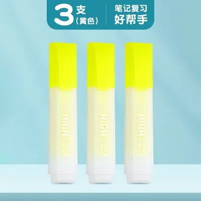 Square Barrel Highlighter Pens, Large Capacity, Thick Tip, Colorful - 10