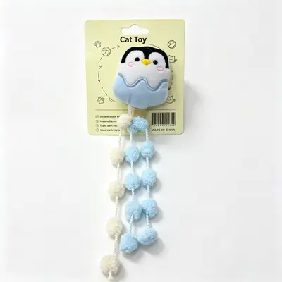 Catnip Teething Cat Toy with Interactive Teaser Wand - 7