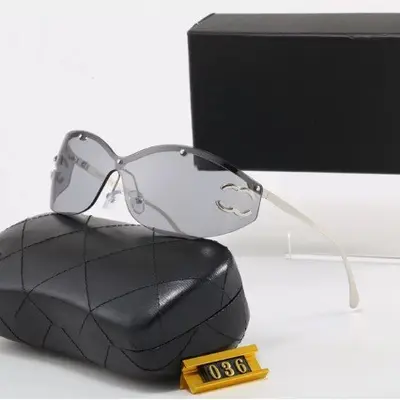 Oversized One-Piece Lens Rimless Retro Sunglasses, Anti-UV - 9