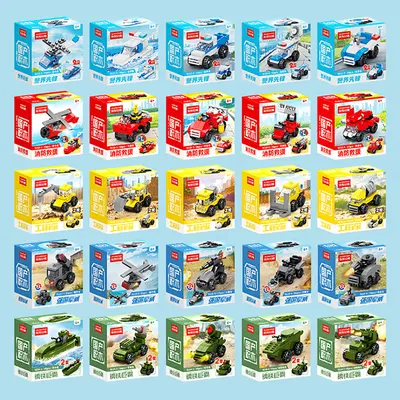 Kinder-Lernbausatz Polizeiauto, Flugzeug und Panzer - 5