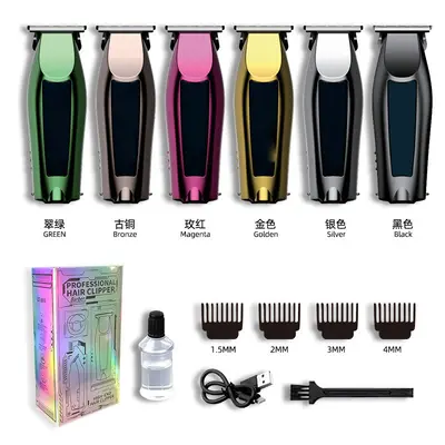 Rechargeable Gradient Hair Clipper for Home and Salon, Retro Oil Head Trimmer