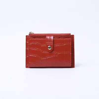 Ultra-Thin Crocodile Pattern Card Holder with Zipper - 8