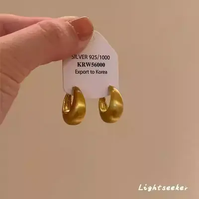 14K gold-plated geometric earrings, vintage style