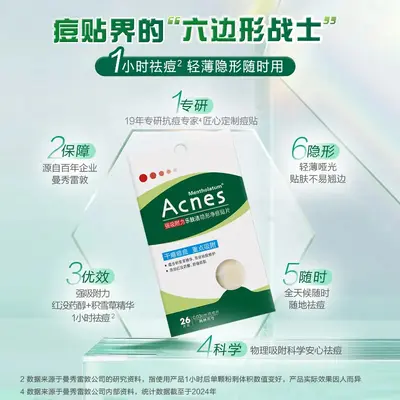 Оптовый товар: Mentholatum Acne Patch Lefujie, патчи от акне, невидимые, очищающие, маскирующие, тонкие, дышащие, 26 штук #5269 - 4