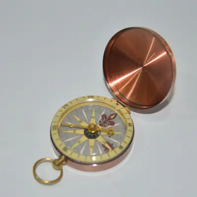 G54 retro pusula, bronz kapaklı, metal kasa, cep saati tarzı - 2