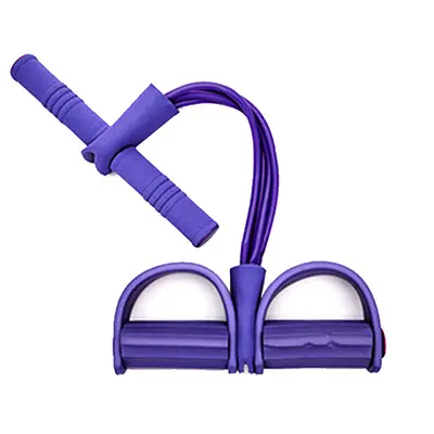 Sit-up-Trainer Bauchmuskel-Widerstandsband mit Fußpedal, elastisches Zugseil - 6