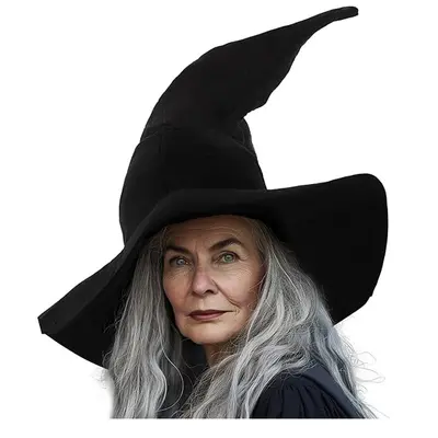 Halloween Grey Velvet Twisted Witch Hat