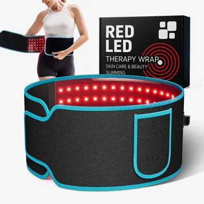 Kuaguo LED Kırmızı Işık Bel Kemeri Ev Kullanımı Taşınabilir Çok Fonksiyonlu Sıcak Kompres Fizyoterapı Pedi Isıtmalı Masaj Kırmızı Işık Fizyoterapı Bel Kemeri