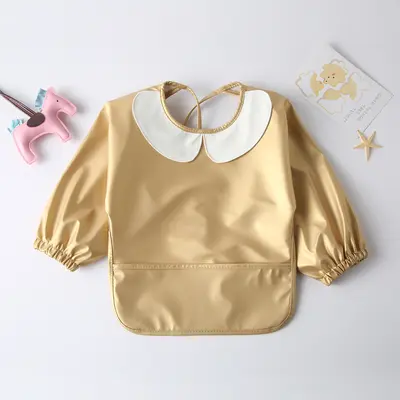 Long-Sleeve PU Baby Feeding Bib, Waterproof, for Kids - 9