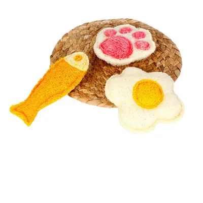 Natural loofah pet toys for cats and fish