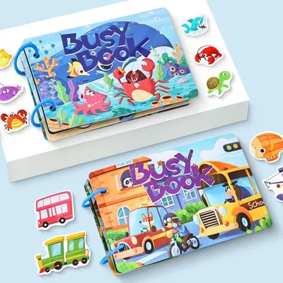 Erken öğrenme sessiz kitabı, 3-6 yaş, yapışkanlı sayfalar