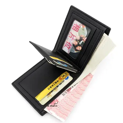 Menbense Men's Short Wallet, Multi-Card Slots, Large Capacity, PU Leather - 4