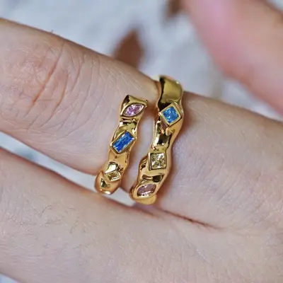 S925-Silber-Zirkon-Ring, japanischer Stil, offener Ring - 11