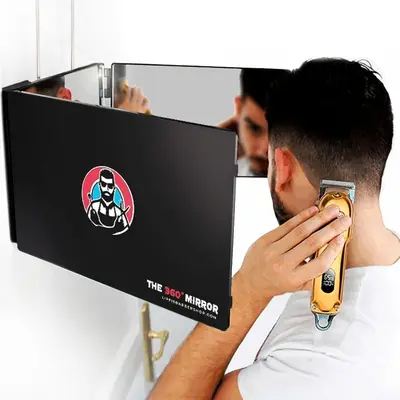 Foldable Telescopic Three-Sided Barber Rear-View Mirror for Self Haircut - 2