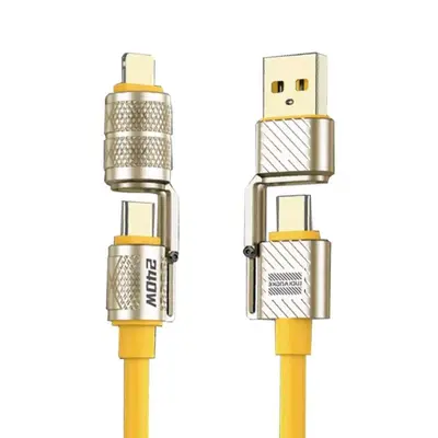 240W Çinko Alaşım Hızlı Şarj Dört Fonksiyonlu Veri Kablosu Type-C Huawei Apple 15 İkili Şarj Kablosu