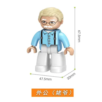 LEGO Compatible Large Brick Accessories, Minifigures and Character Figures, Police Roles - 10