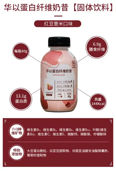 Meal Replacement Milkshake Powder with Fiber Protein and Shaker Bottle - 7