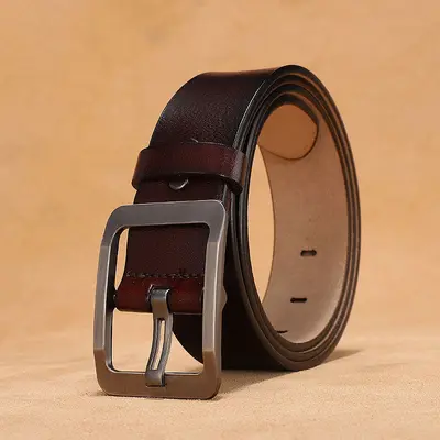 New Leather Belt Men's Belt Genuine Cowhide Belt Comfortable Versatile Men's Pin Buckle Belt Manufacturer Wholesale - 9