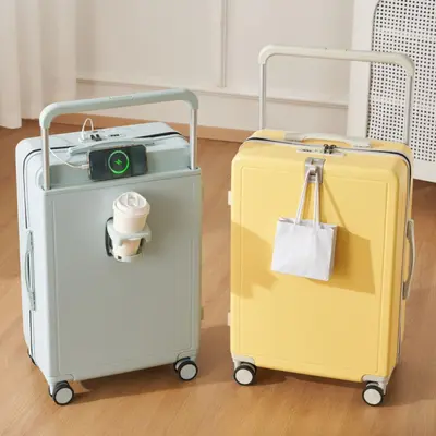 Wide Wheel Suitcase Women New 20 Inch Cabin Size Suitcase Small Lightweight Travel Combination Lock Rolling Suitcase Silent 24 Men