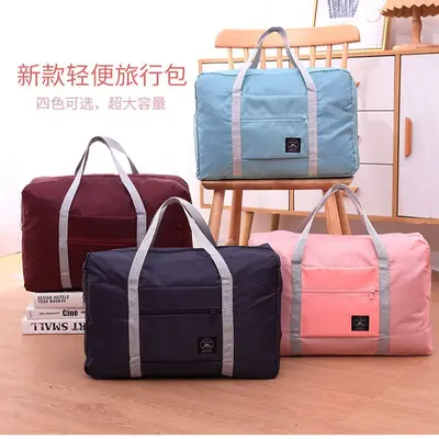 Foldable travel bag lightweight large capacity luggage strap