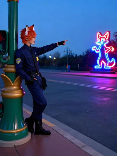 Zootopia Nick Fox Cosplay Costume Police Uniform Set