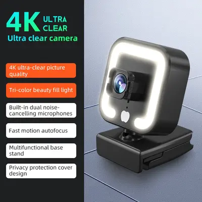 4K Private Model Beauty Filter Auto Focus 1080P Computer Camera HD Network USB Live Webcam 2K Driver-Free - 9