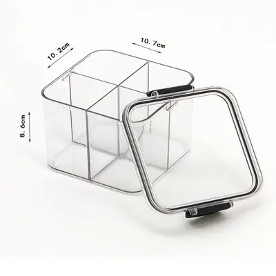 Lebensmittelqualität versiegelte Kunststoffgläser verstärkt transparent Lagerbehälter quadratische Snack-Vorratsgläser Getreidespeichergläser - 12