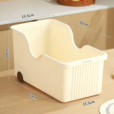 Kunststoff-Küchenlagerbox mit Rädern, japanischer Stil - 9