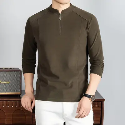 Men's Thermal Long-Sleeve Base Layer, Half Turtleneck, Zipper - 10