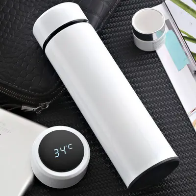 Smart temperature display thermos cup, touch temperature measurement, 304 stainless steel business gift mug, high-appearance water cup, starting with one piece