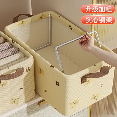 Fabric clothes storage box stackable large capacity