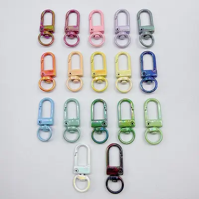 UV-Plated Colored Spring Key Ring Clasp, DIY Jewelry Accessory - 7