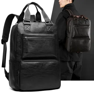 Herren-Leder-Rucksack, Laptoptasche, Business
