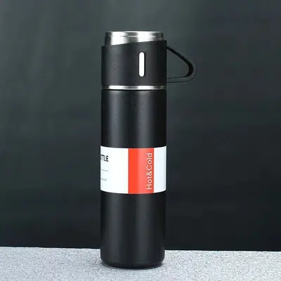 Stainless Steel Insulated Cup Gift Set, 500ml, One Cup with Three Lids, Men's Business - 12
