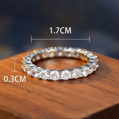 Minimalist Women's Ring, Micro Zirconia Set, Everyday Wear