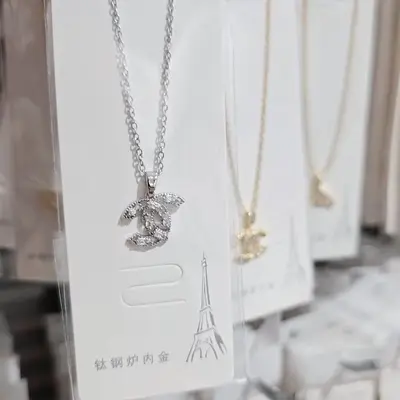 Cross-border popular titanium steel necklace, designer necklace, Chanel style necklace, designer jewelry, designer accessory necklace wholesale - 12