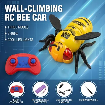 Wall-Climbing Bee Toy Car, Rechargeable Remote Control - 7