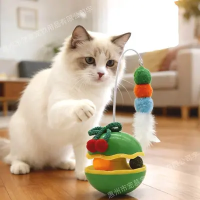 Devrilmez Meyve Kedi Oyuncağı, Tüy Çıngıraklı Kedi Oltası ve Nane Topu