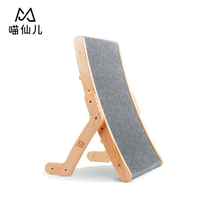 Corrugated Cardboard Cat Scratcher with Transformable Cat Bed and Replaceable Refill