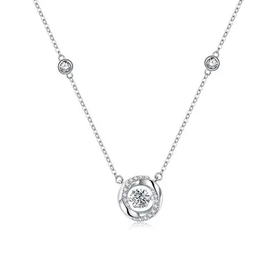 S999 silver Möbius ring heartbeat pendant niche design - 5