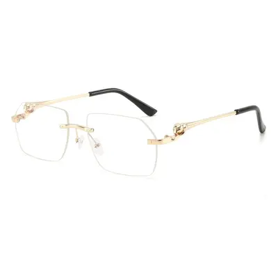 Frameless Leopard Print Driving Sunglasses for Men, UV Protection Metal - 3
